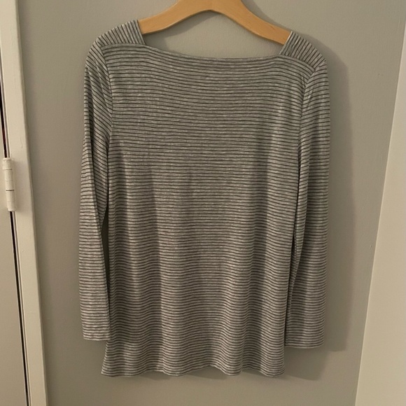 Loft Square Neck Grey Striped Top - Picture 5 of 5